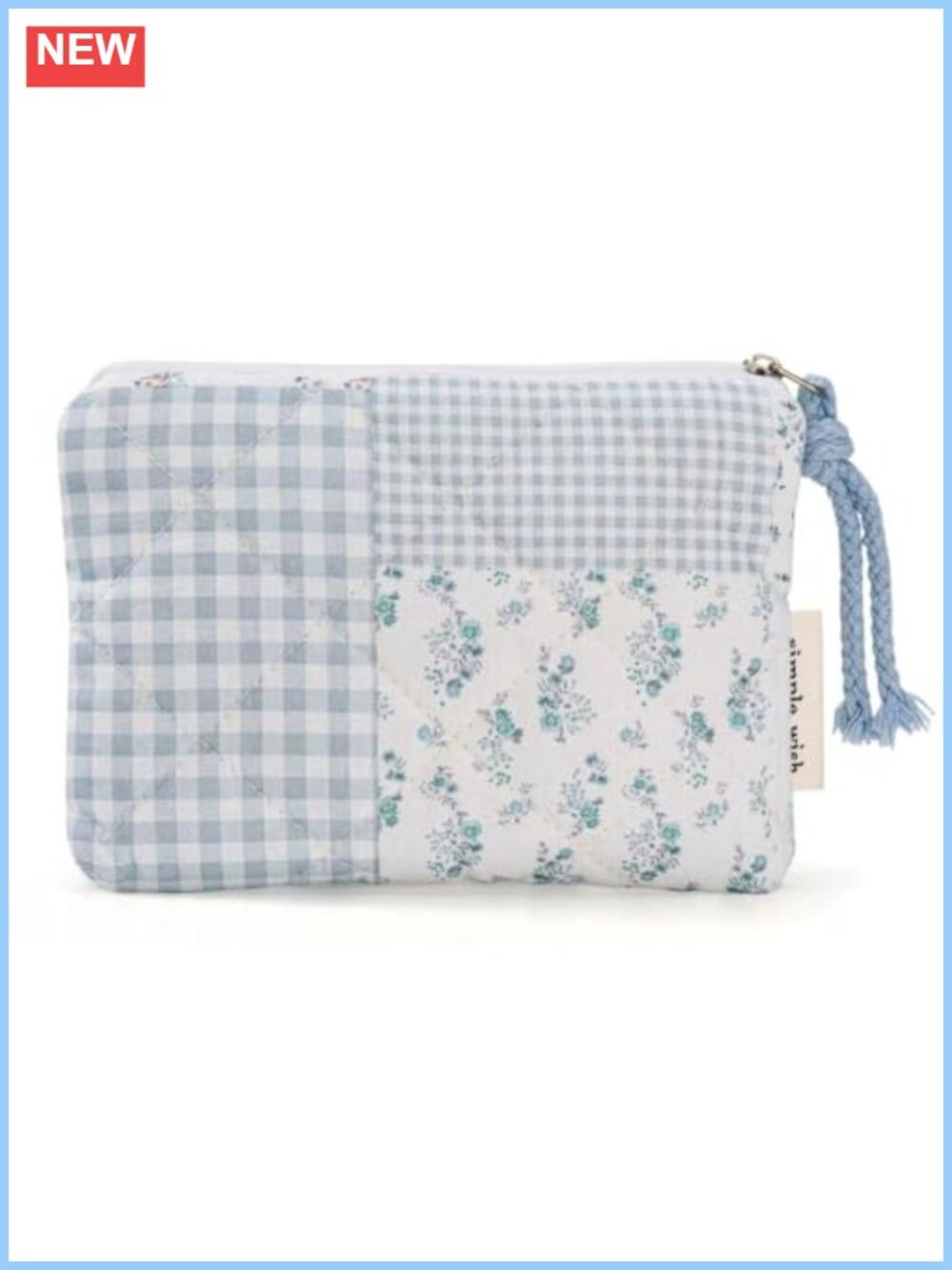 Quilted Cotton Floral Coin Purse Small Makeup Bag Travel Toiletry Pouch